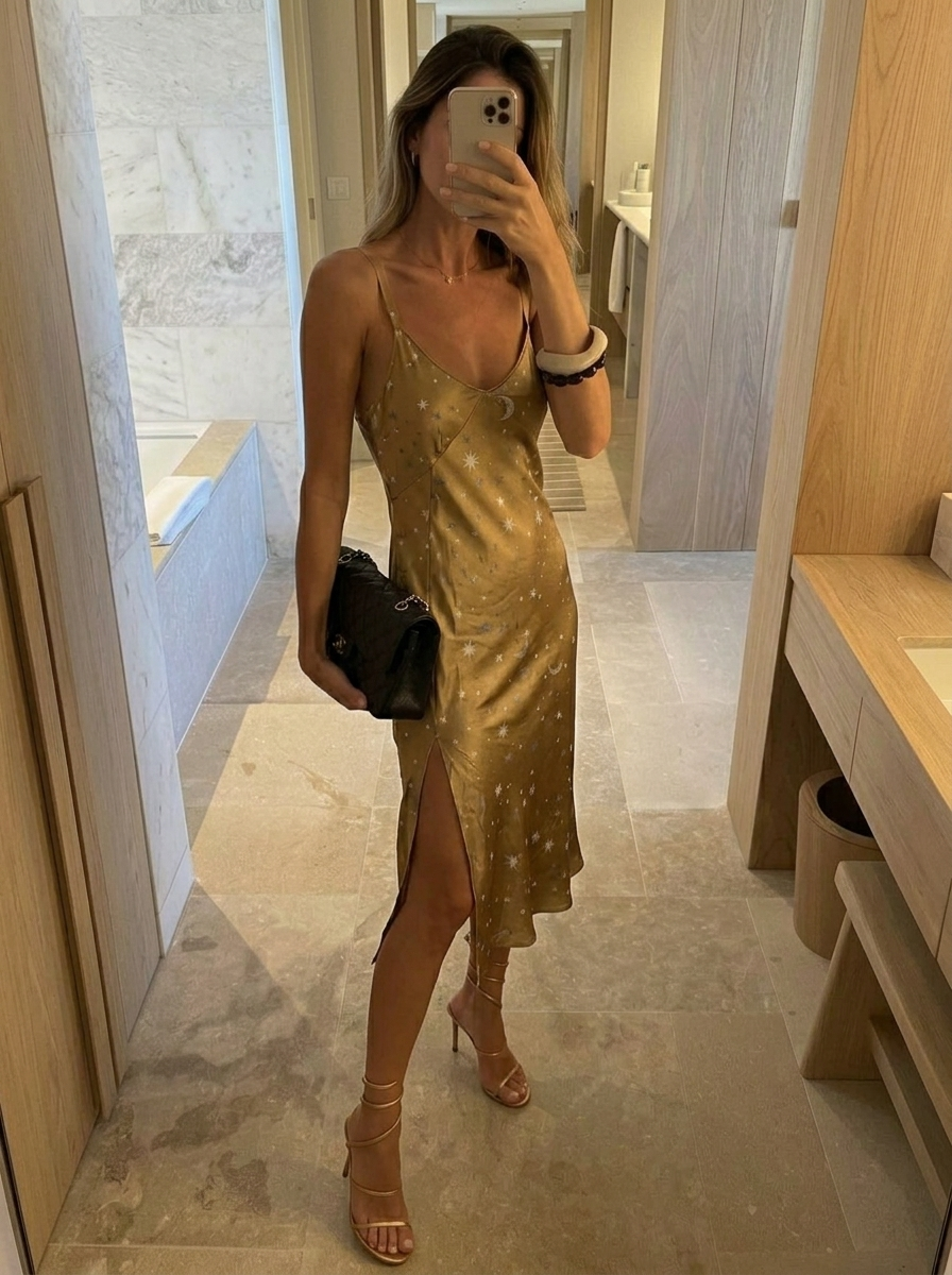 Gold Silk Slip