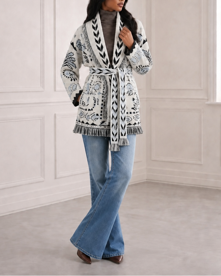 Print Knit Cardigan