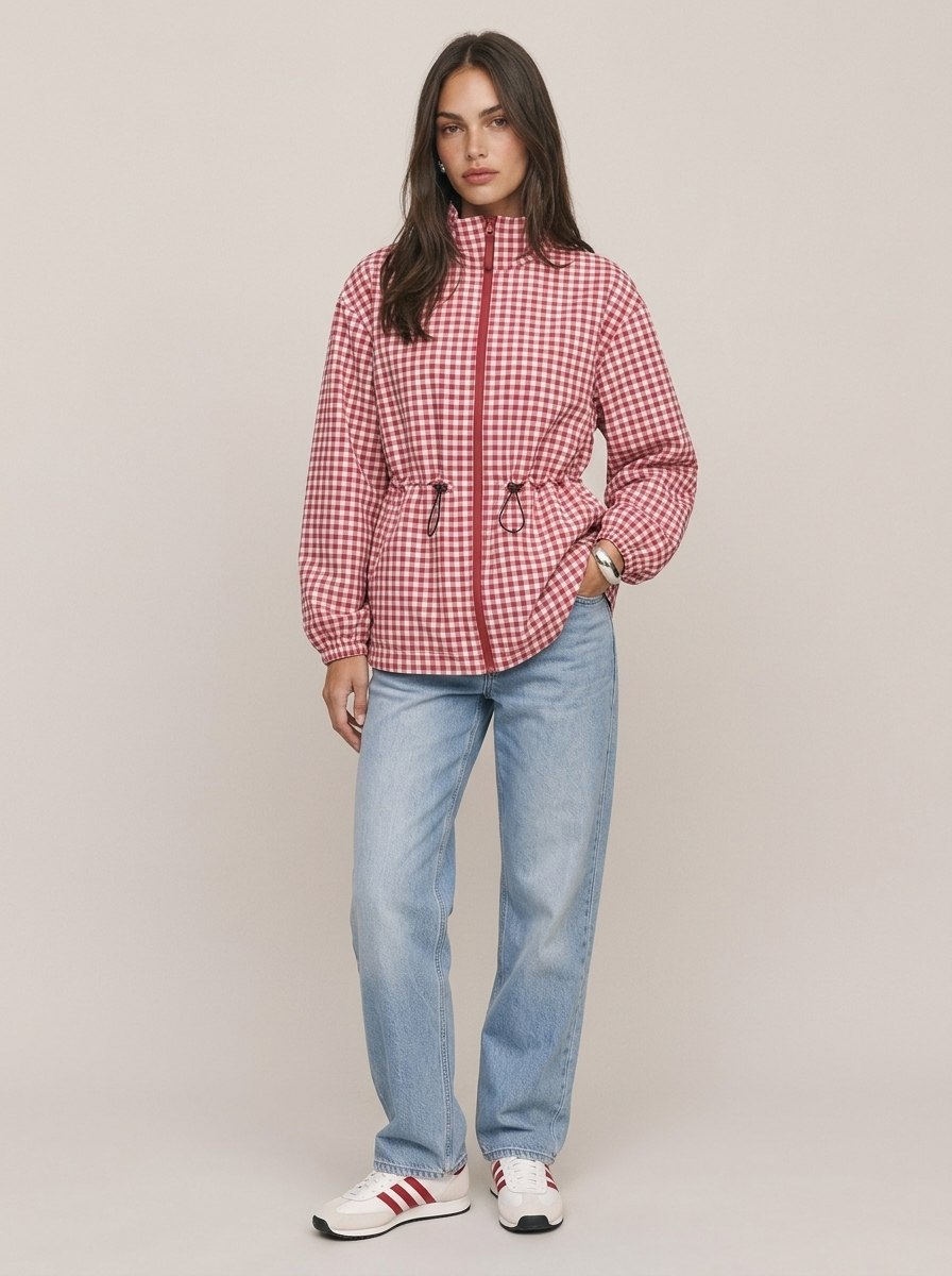 Checked Windbreaker