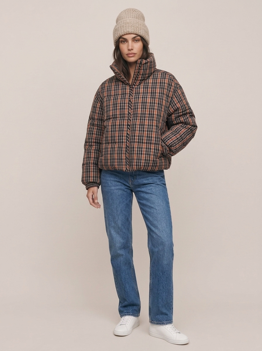 Check Padded Coat