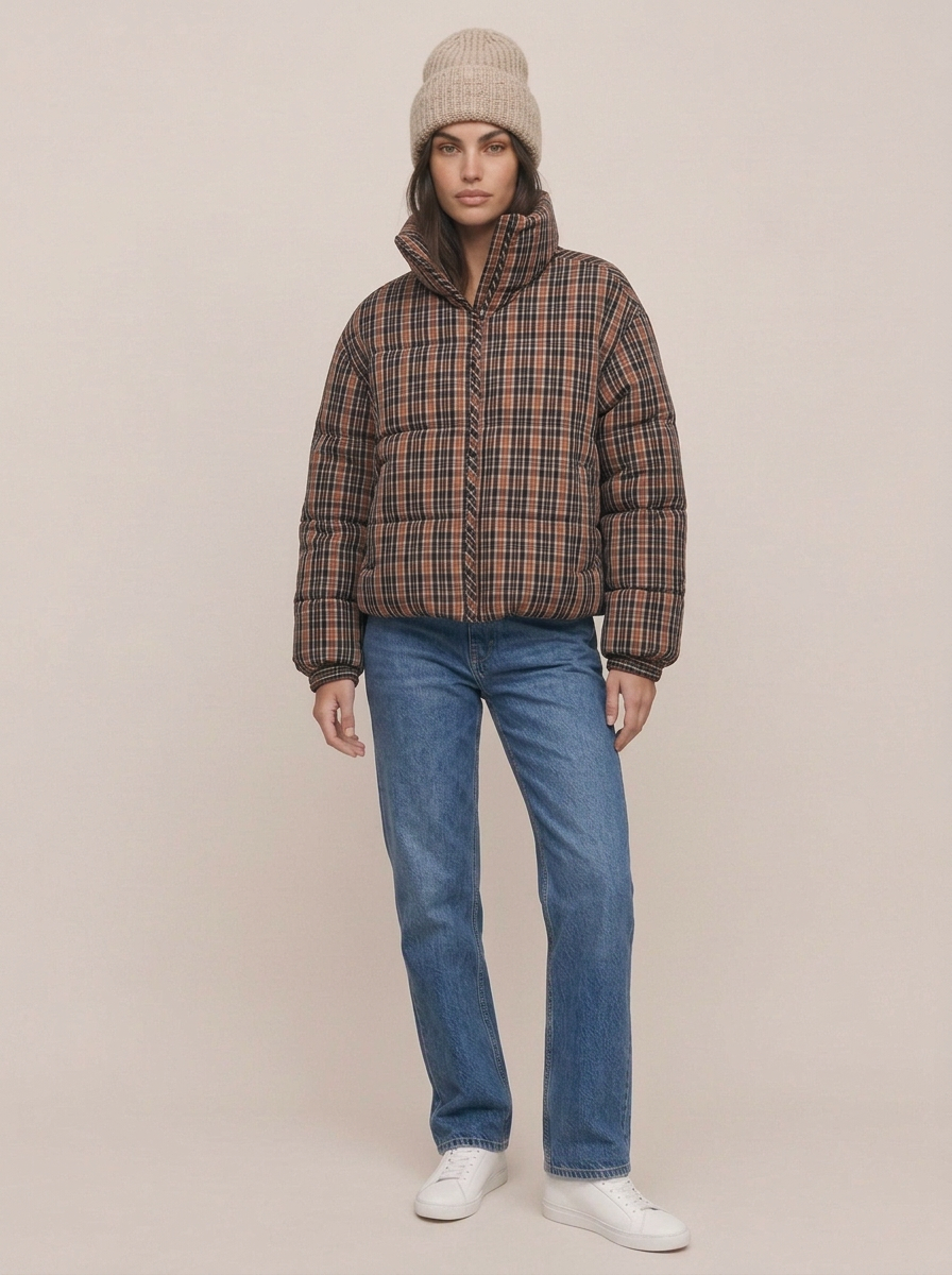 Check Padded Coat