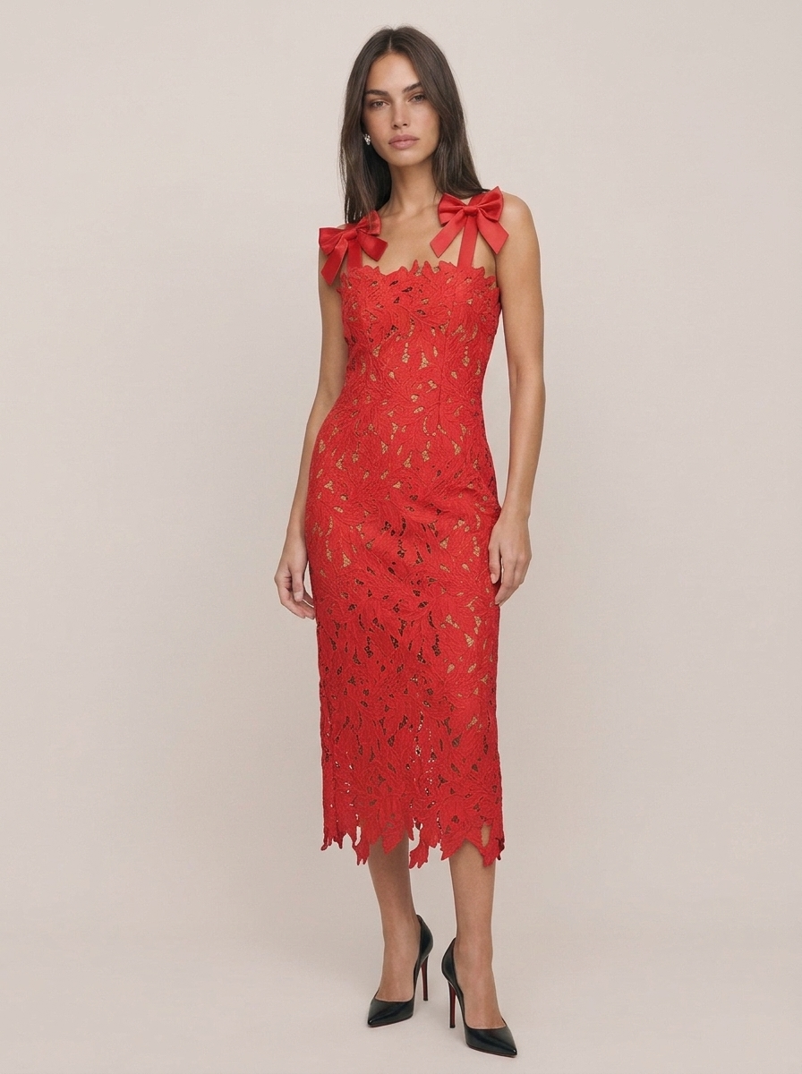 Floral Overlay Midi