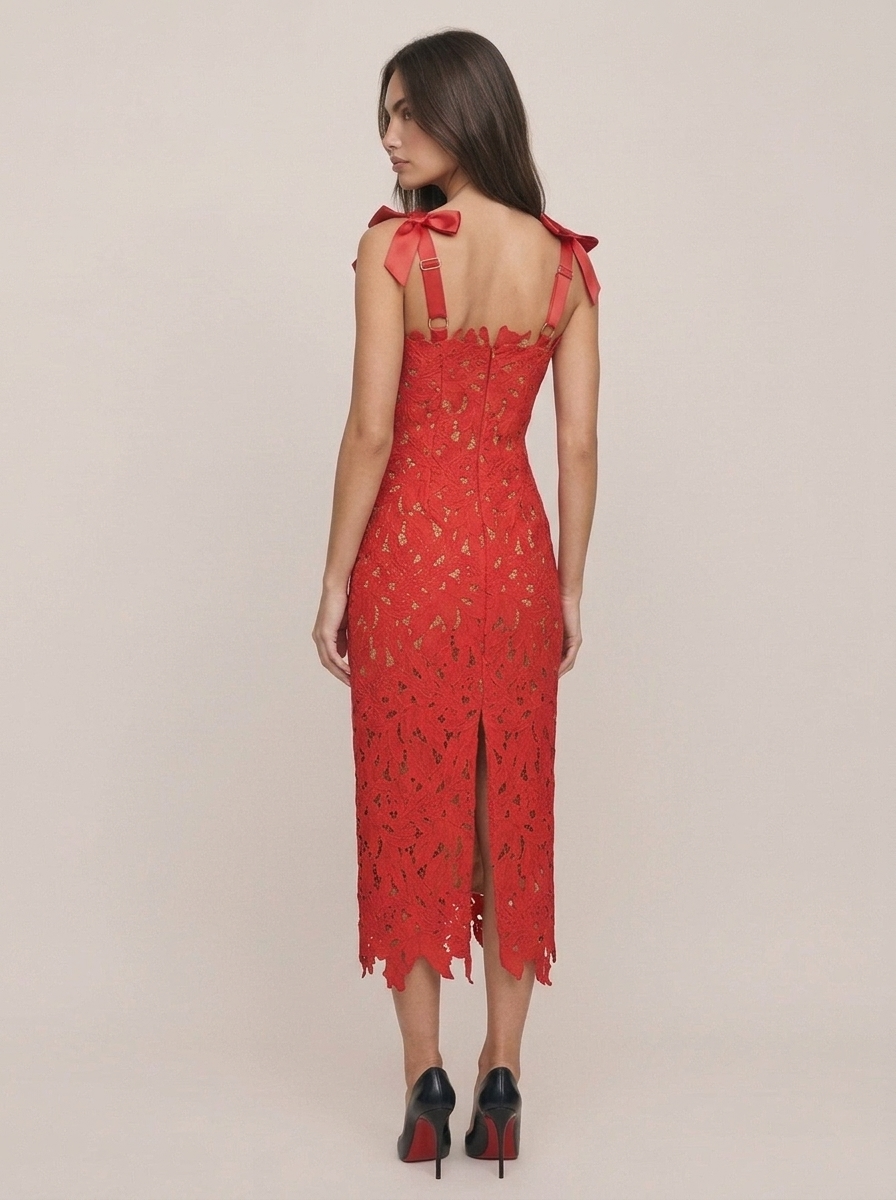 Floral Overlay Midi