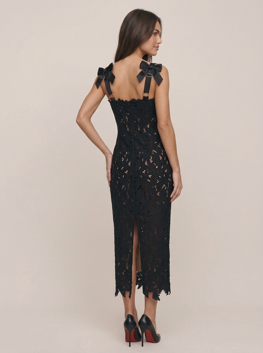 Floral Overlay Midi