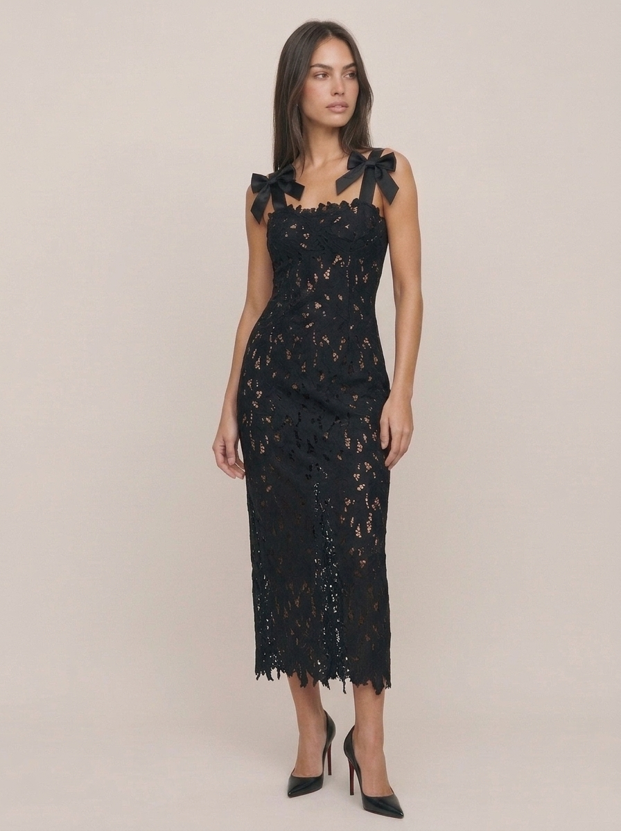 Floral Overlay Midi