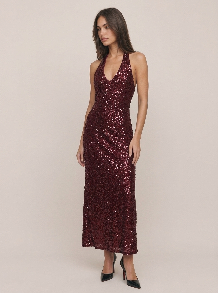 Sequin Halter Midi
