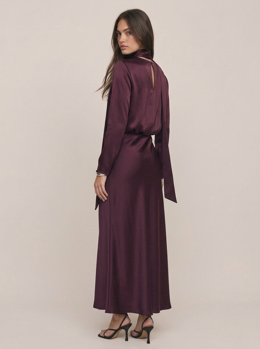Burdgundy Shawl Midi