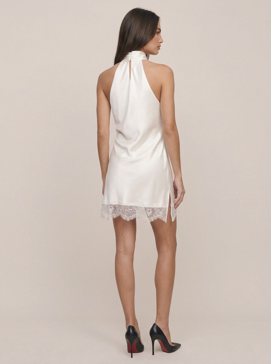 Lace Insert Halter Mini