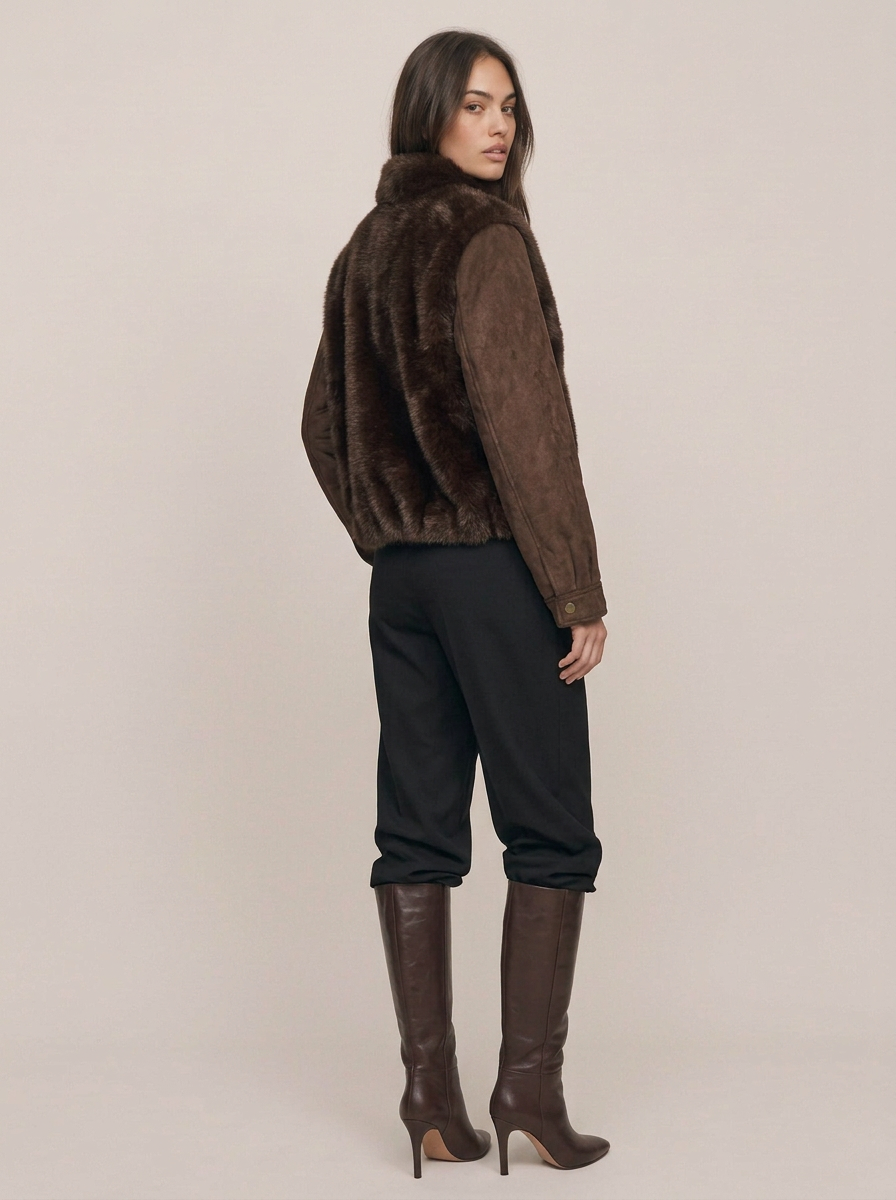 Faux Fur Contrast Jacket