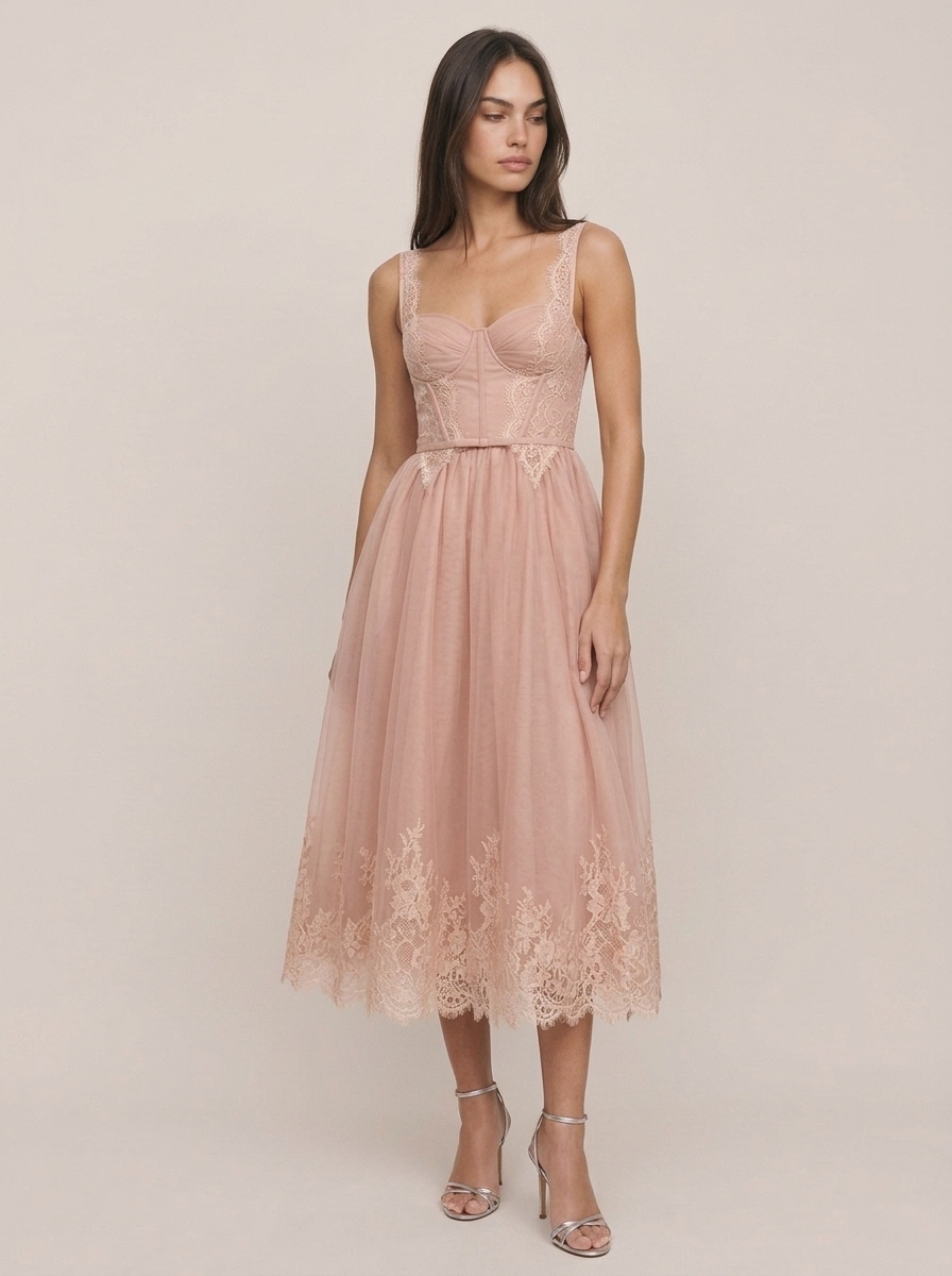 Lace Embroidered Midi