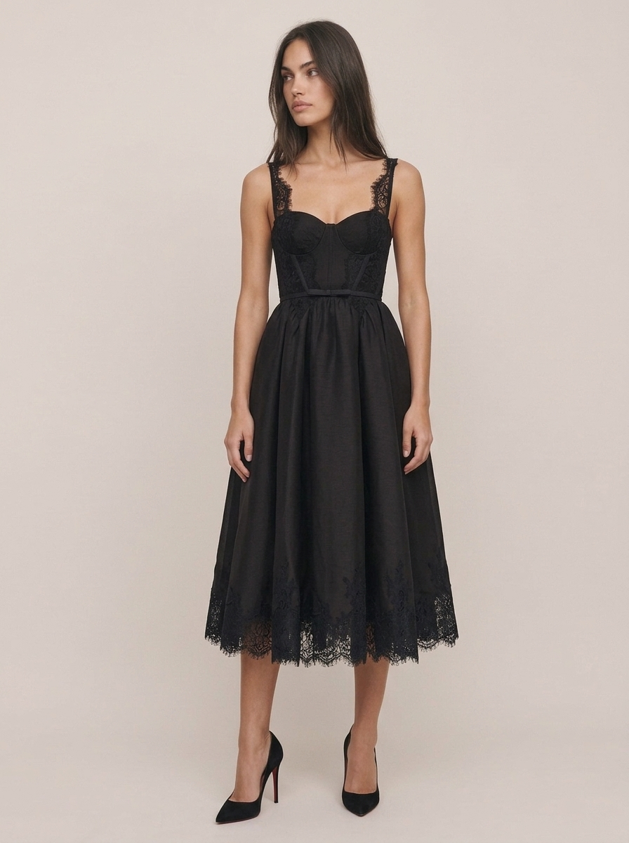 Lace Embroidered Midi