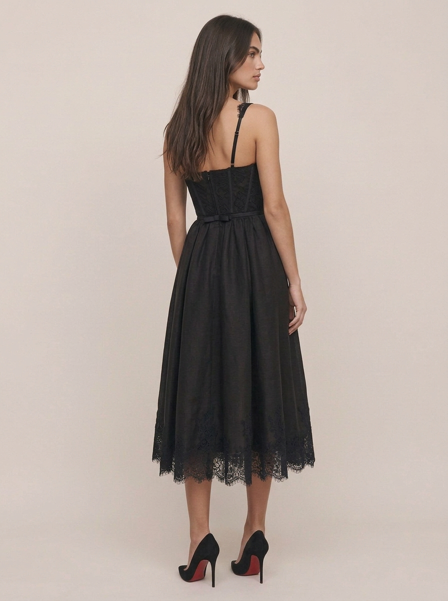 Lace Embroidered Midi