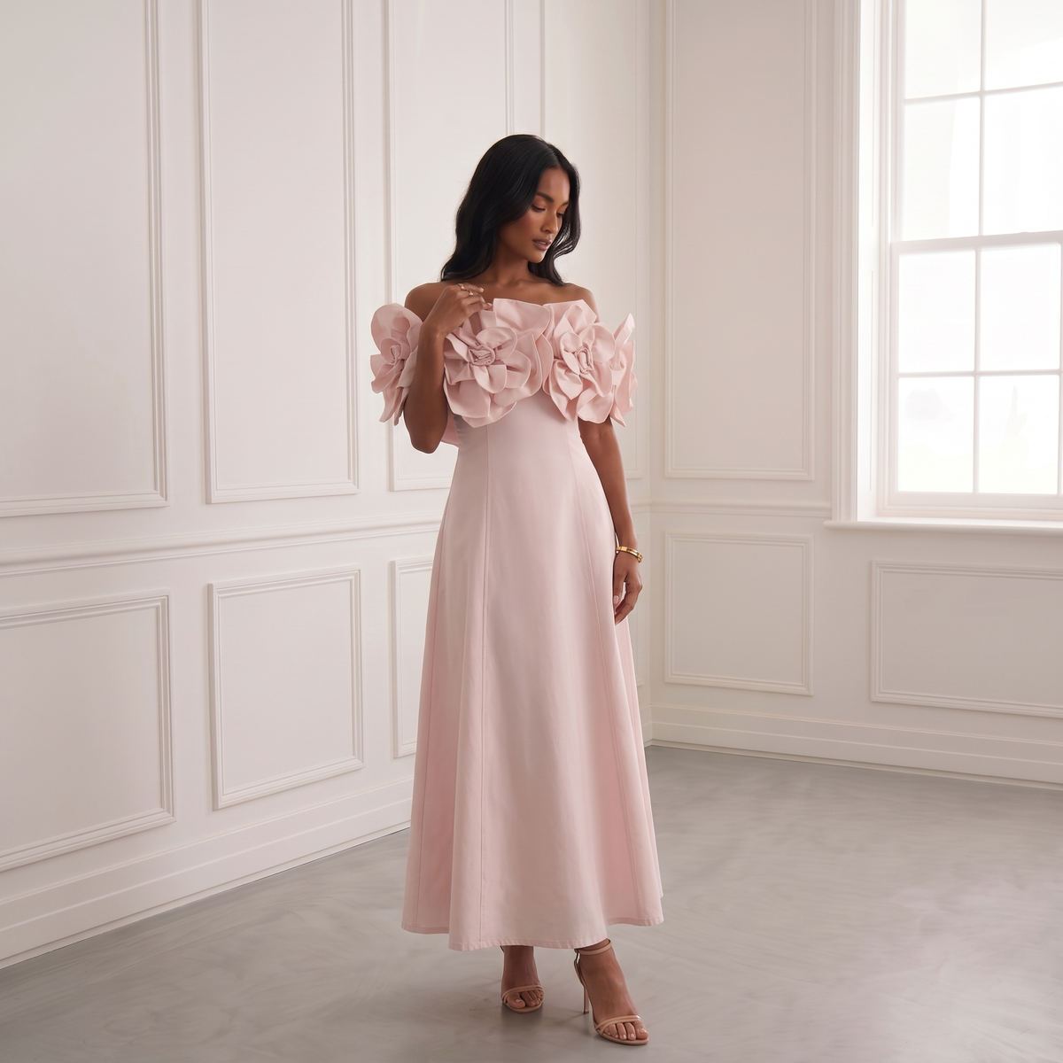 Off Shoulder Midi