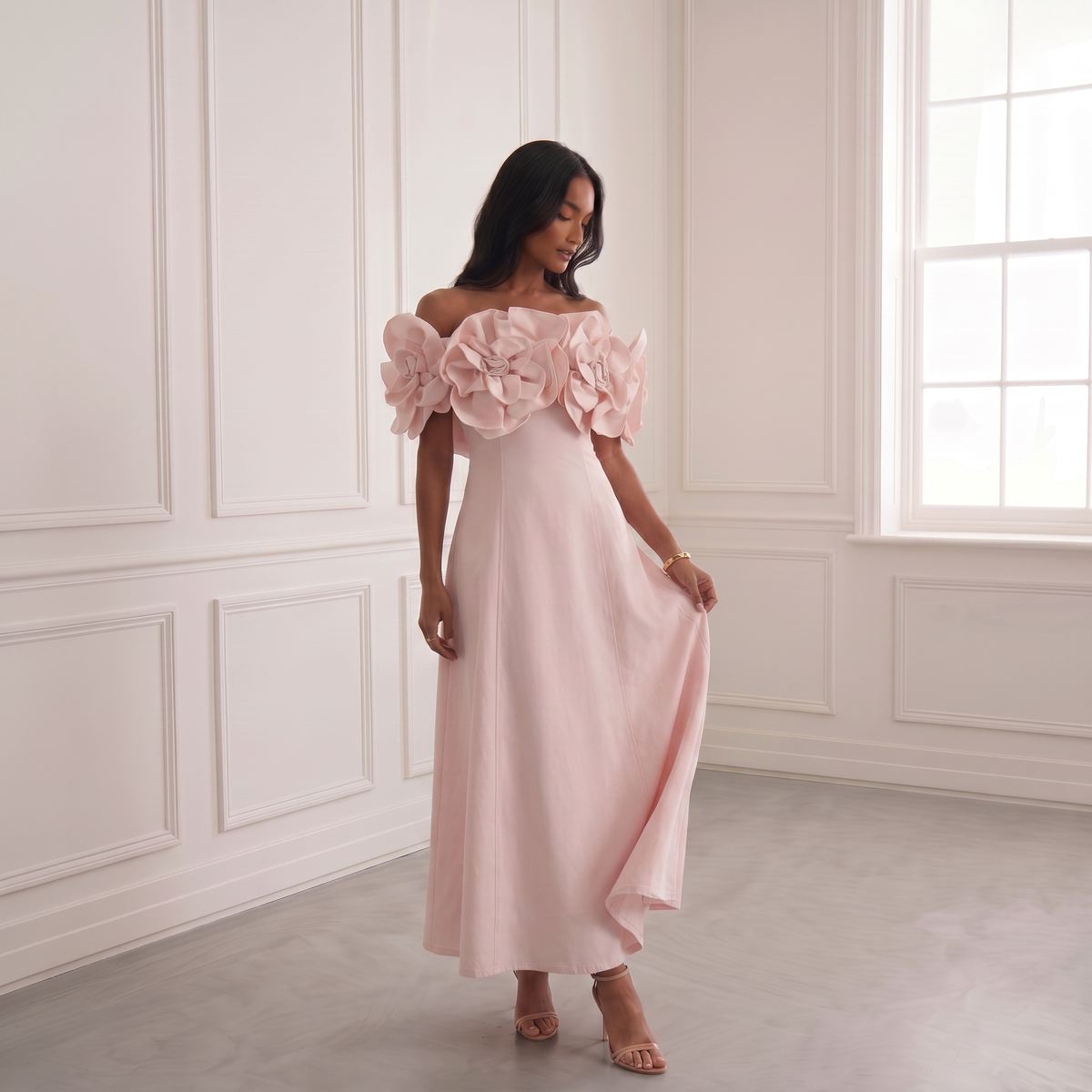Off Shoulder Midi