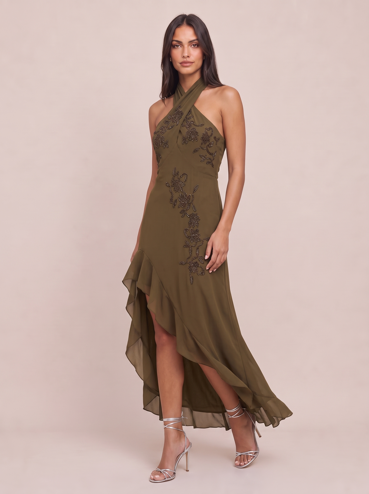 Ruffle Halter Midi
