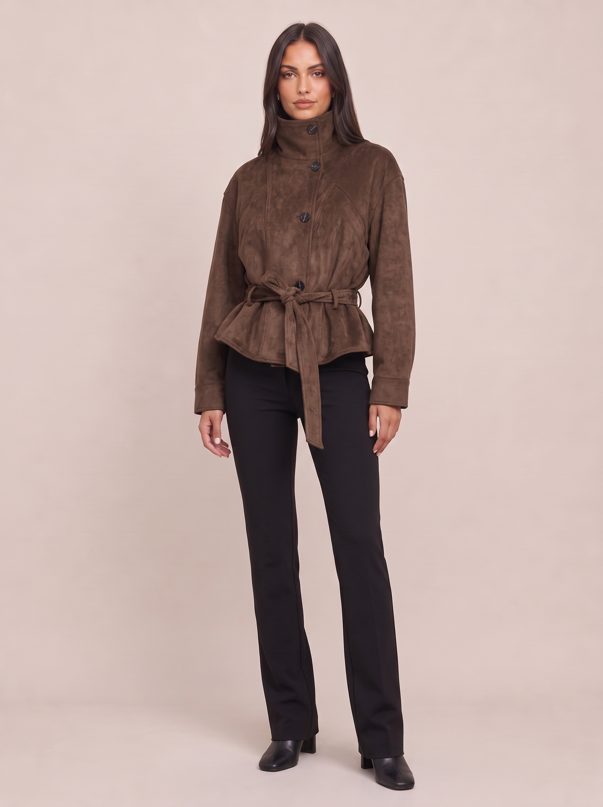 Suede Peplum Jacket