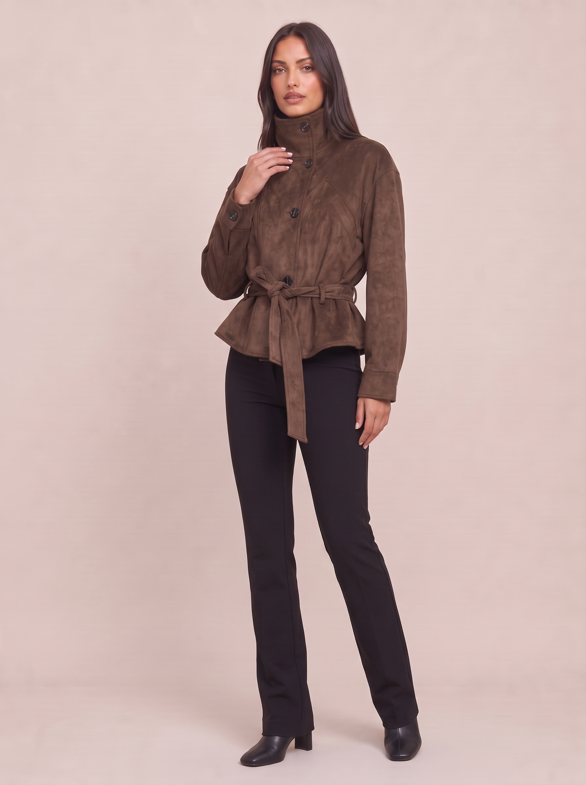 Suede Peplum Jacket