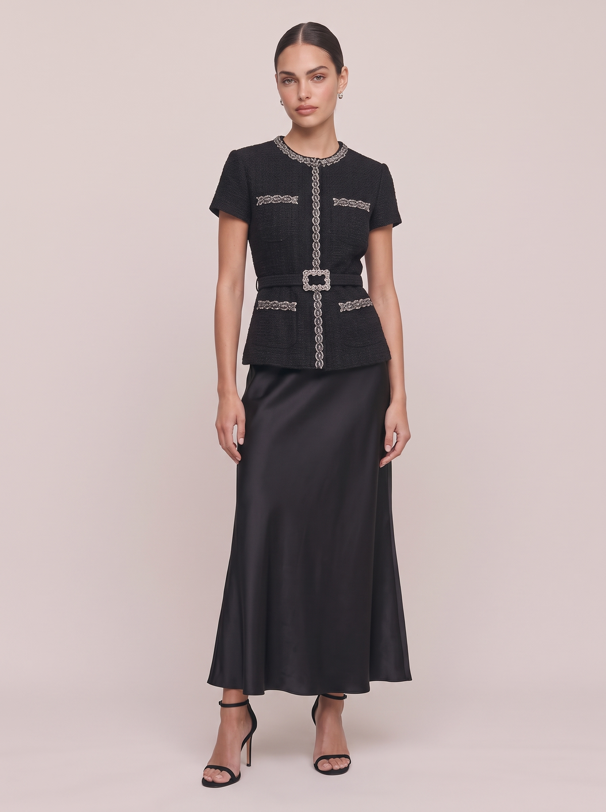 Black Belted Midi