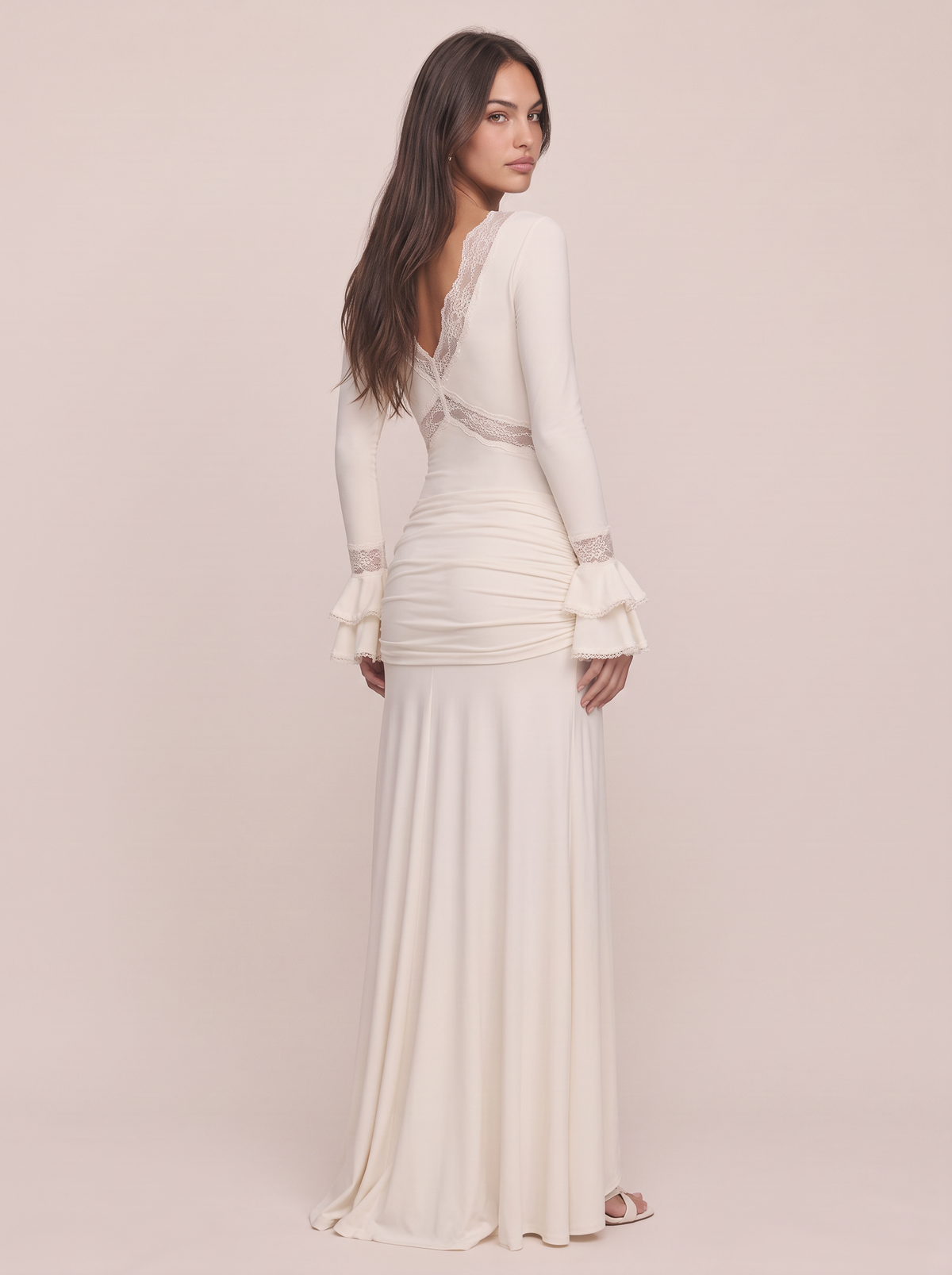 Ruched Lace Maxi