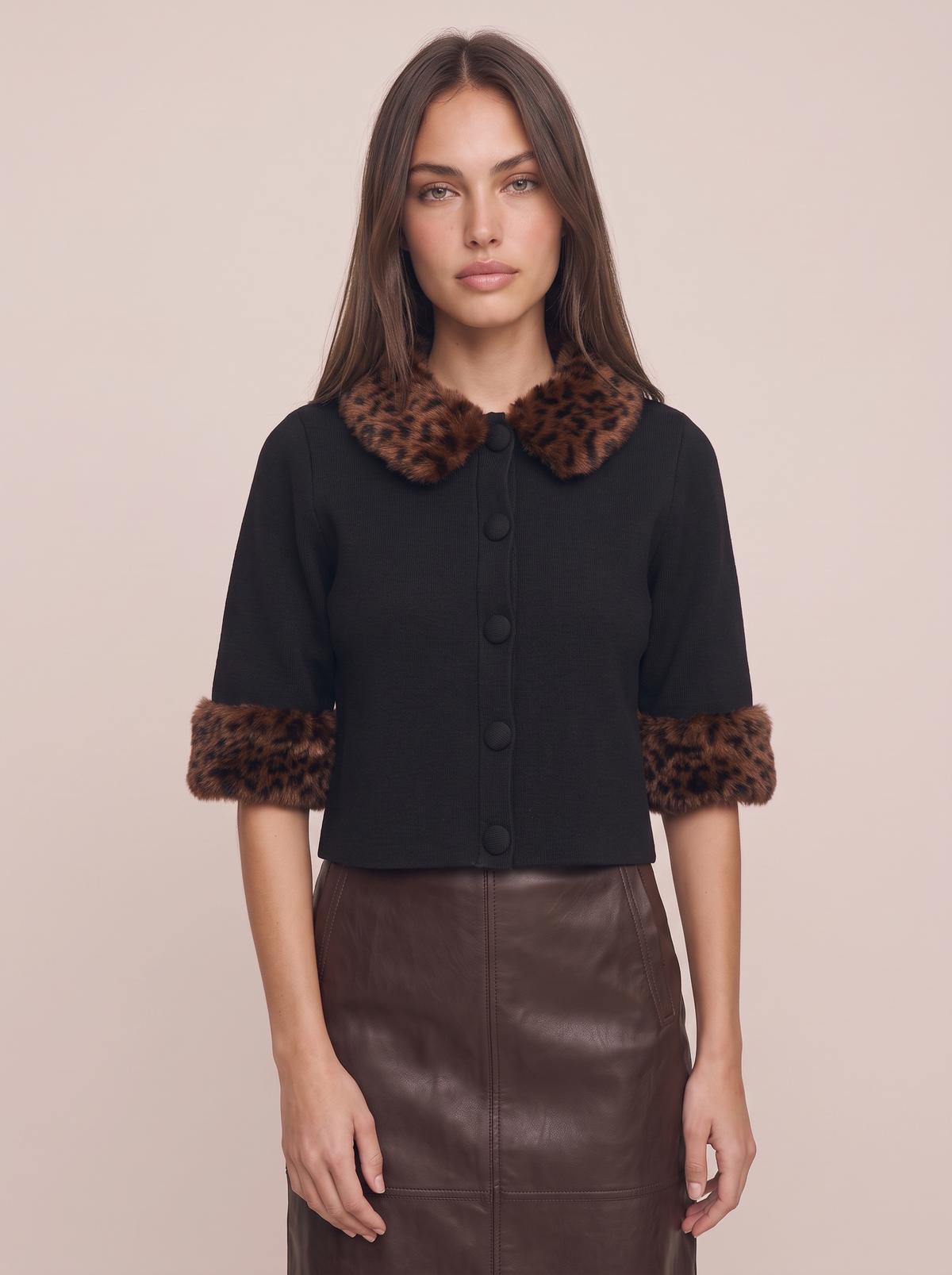 Leopard Collared Jacket