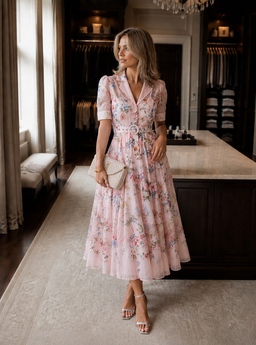 Print Shirt Midi