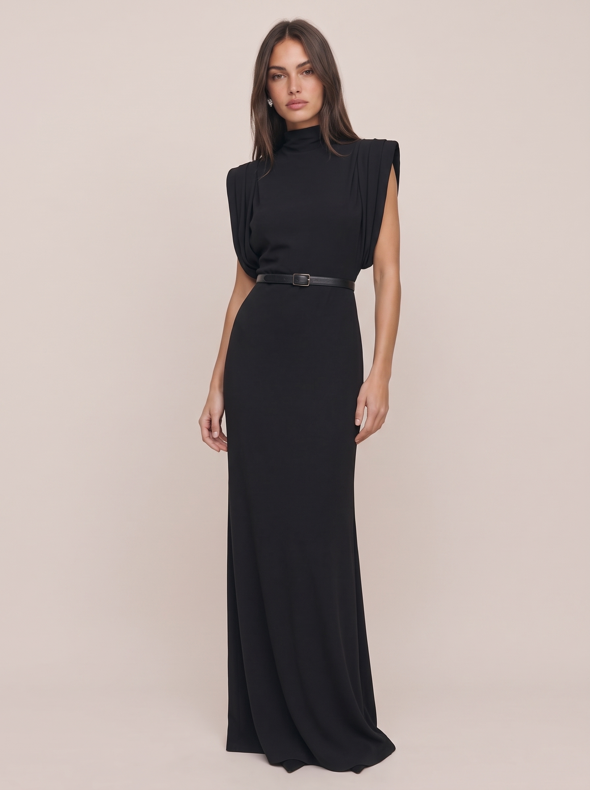 Draped Belted Dress
