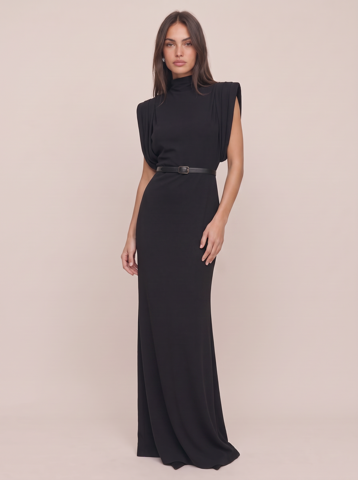 Draped Belted Dress