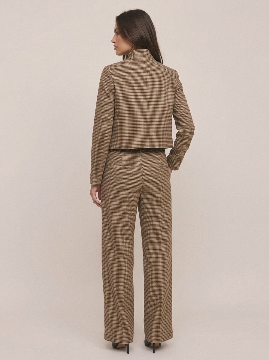 Houndstooth Double Breasted Blazer