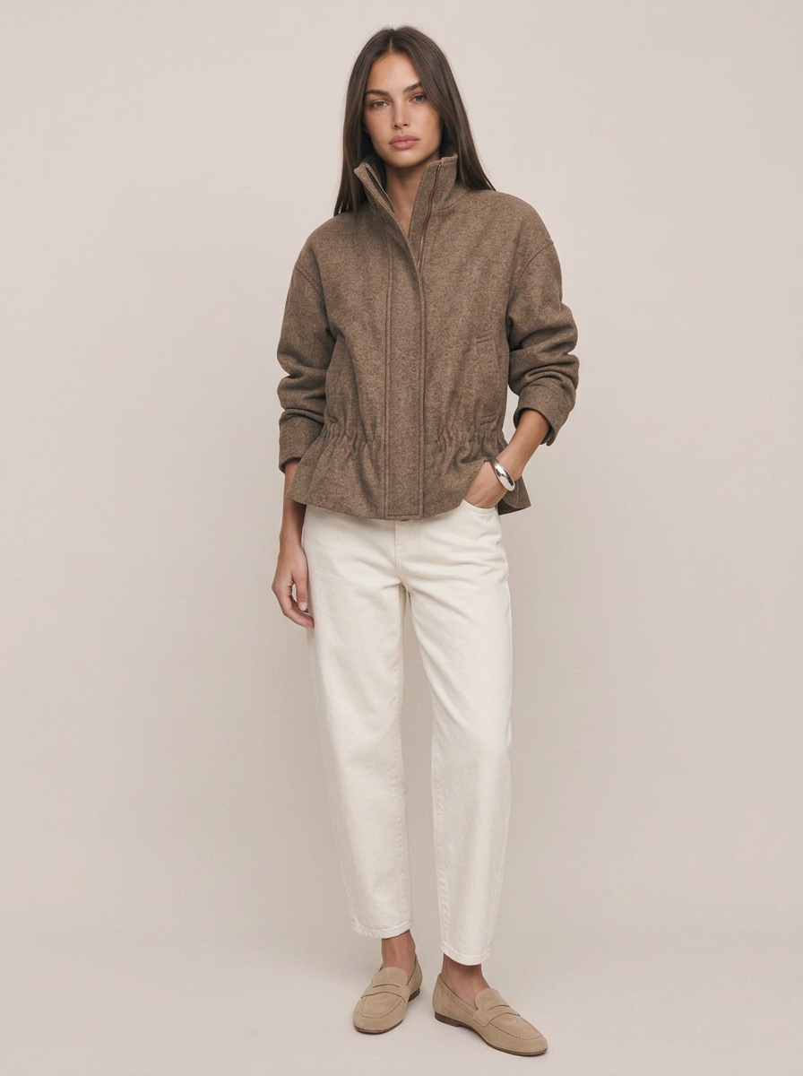 Neck Gathered Jacket
