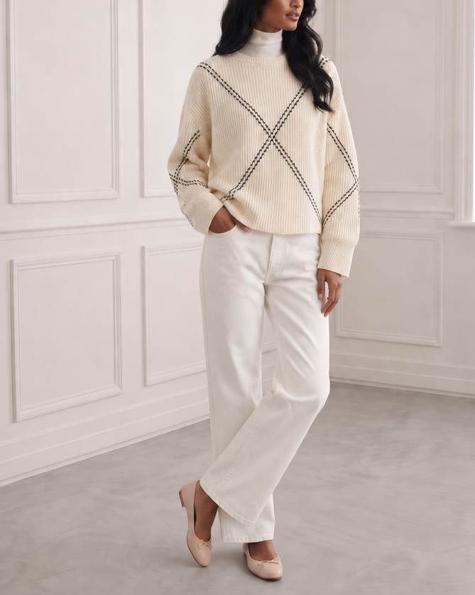 Wool Grid Sweater